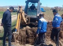 رفع شکستگی همزمان ۳ نقطه از خط انتقال آب شهر سنقر