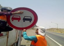 اجرای طرح گسترده نصب تابلوهای ایمنی در محورهای ارتباطی استان