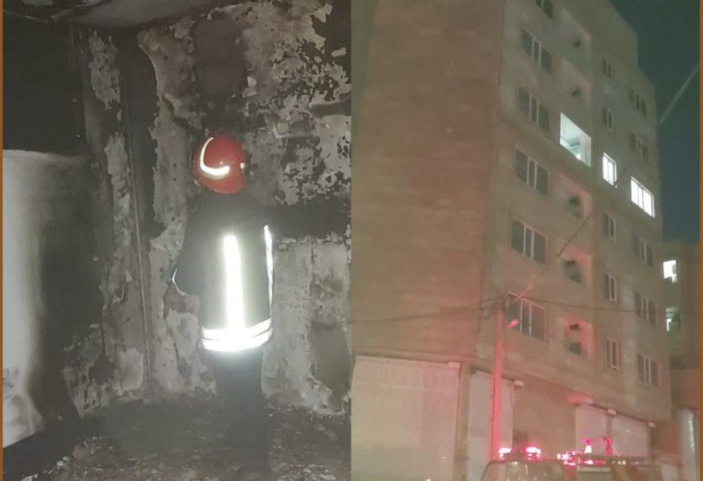 آتشسوزی ساختمان مسکونی ۶ طبقه در کرمانشاه