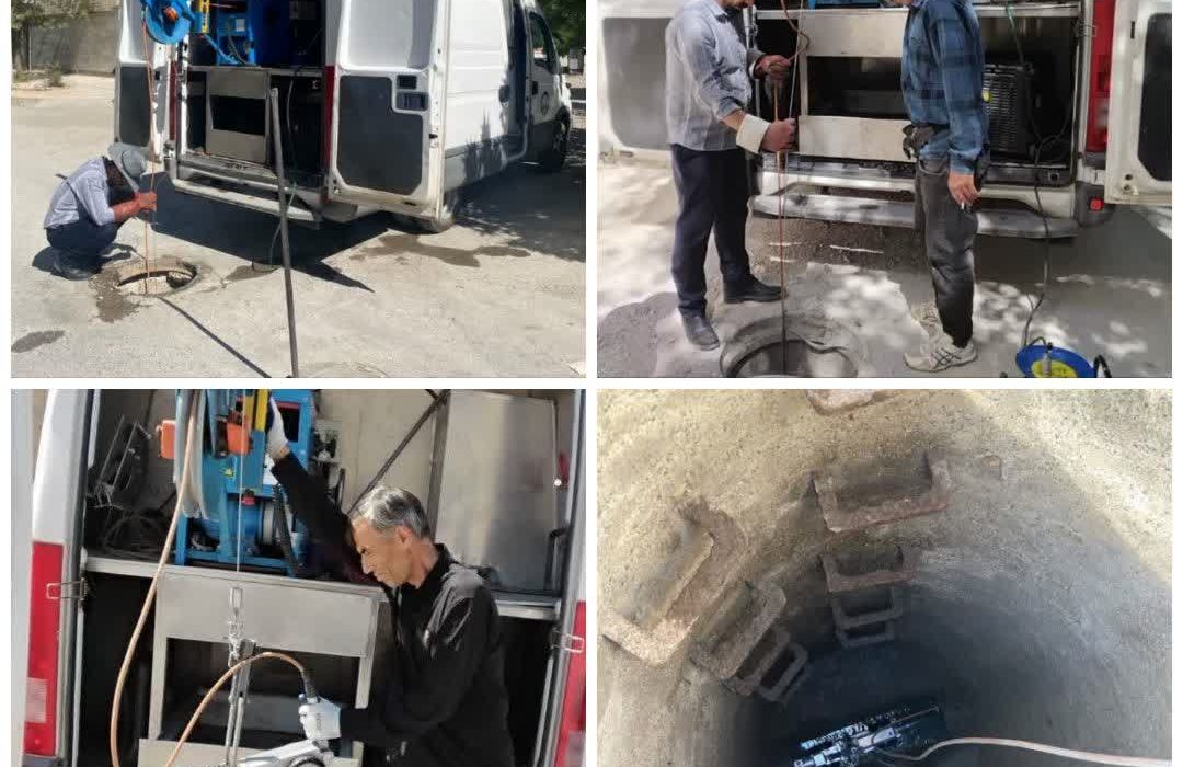 پایش ۲.۵ کیلومتر از شبکه فاضلاب کرمانشاه با رباتهای ویدئومتری